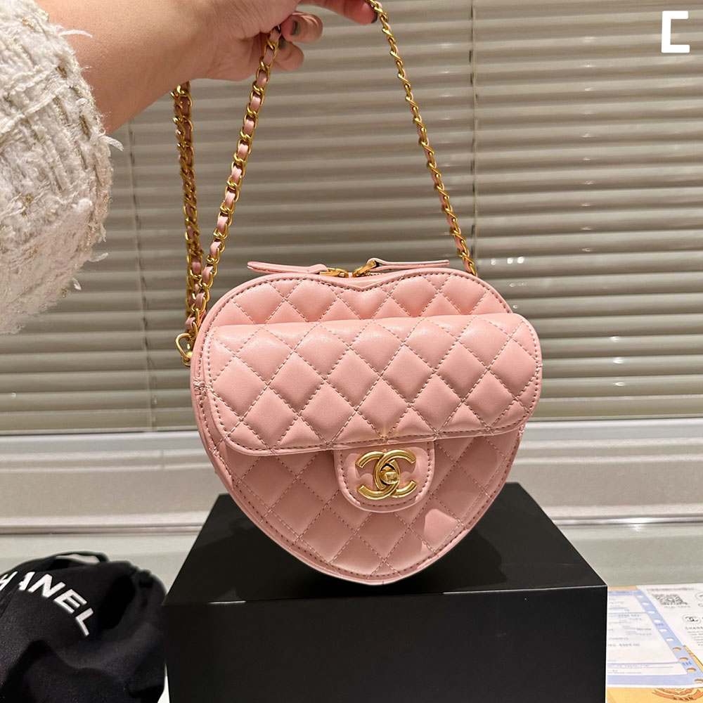 Chanel Heart Clutch with Chain / Chanel CC Heart Bag - KAIROO