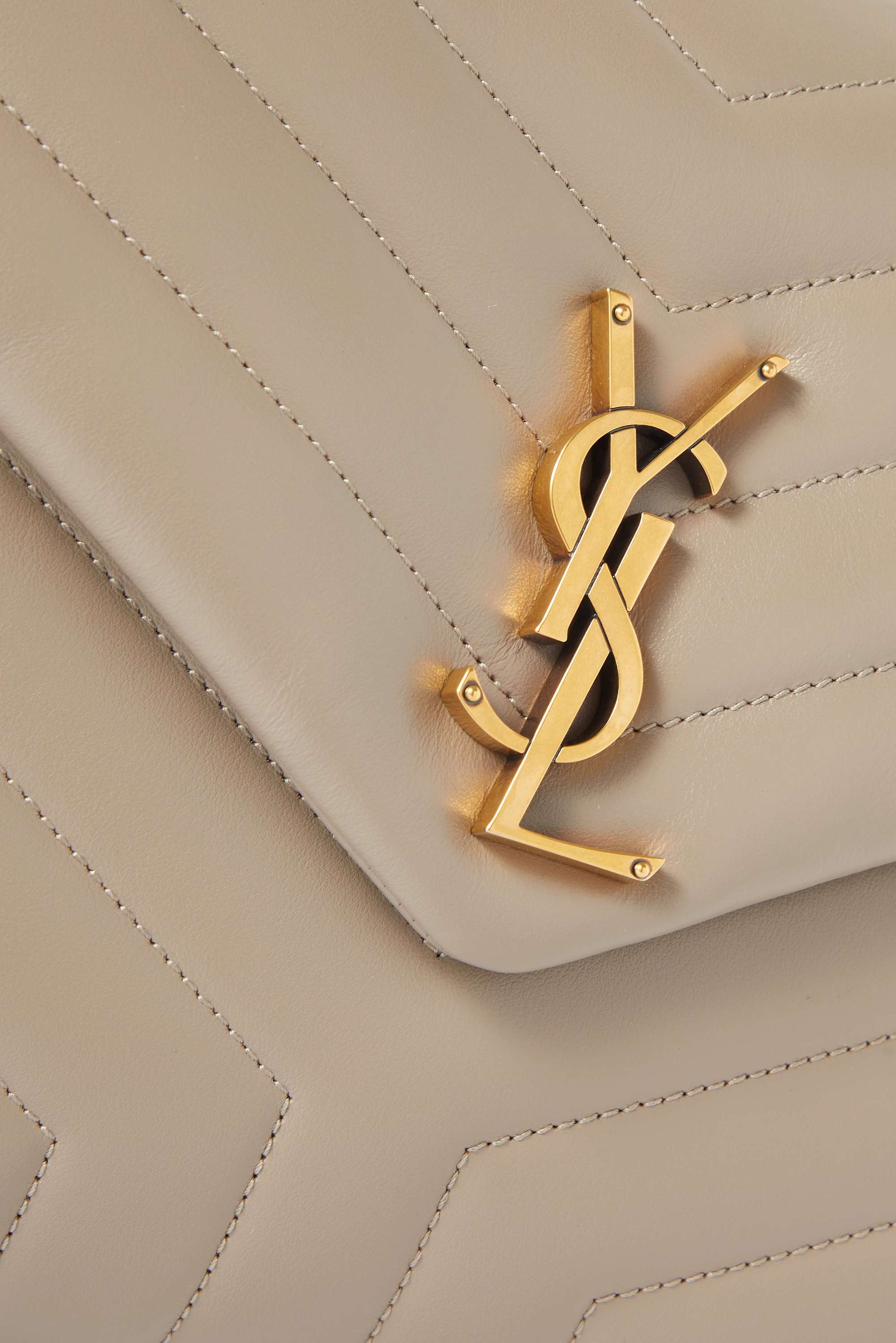 Saint Laurent Loulou medium quilted leather shoulder bag brown - KAIROO