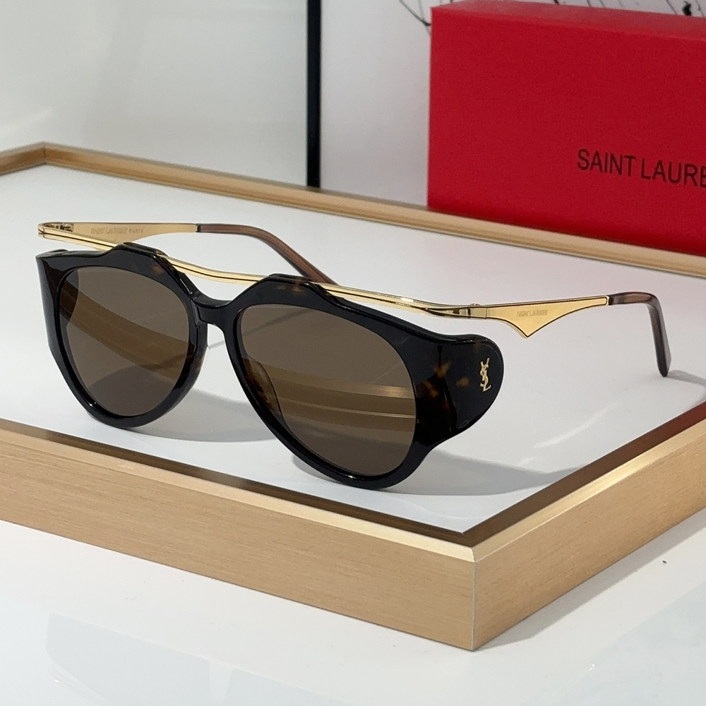 Saint Laurent Side-shield Monogram Aviator Sunglasses Top Quality - KAIROO