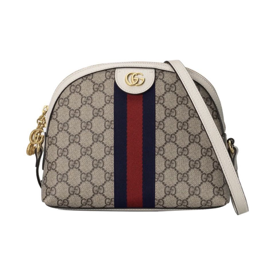 GUCCI Ophidia Dome GG Canvas Web Stripe Shell Shoulder Bag - KAIROO