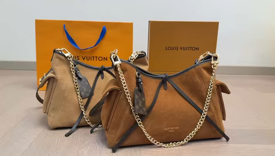 Louis Vuitton LV  Brown Suede Crossbody - KAIROO
