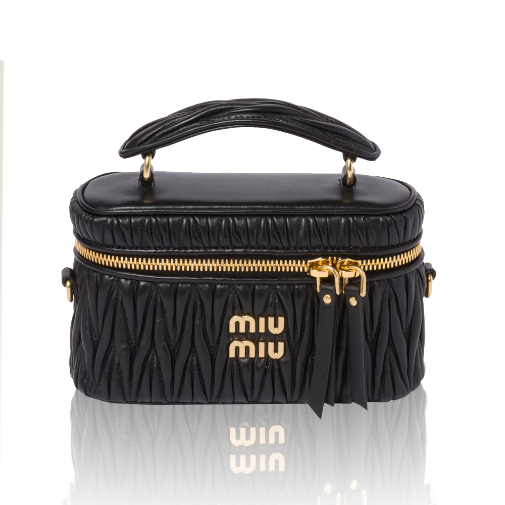 Miu Miu Matelassé Logo Mini Vanity Clutches Makeup Bag - KAIROO