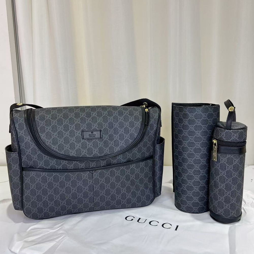 GUCCI GG Canvas Baby Bag with Multiple Pockets and Foldable Mat/ Blue - KAIROO