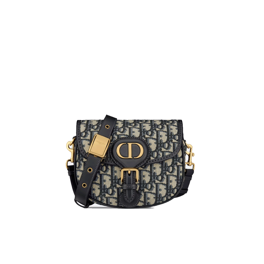 Dior Bobby Oblique Jacquard Rounded Half-moon Flap CD Link Canvas Bag - KAIROO