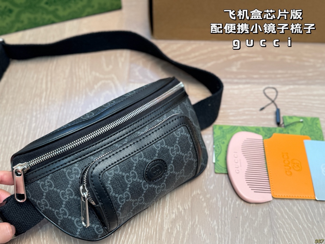 GUCCI Monogram Canvas Waist Crossbody Belt Bag - KAIROO
