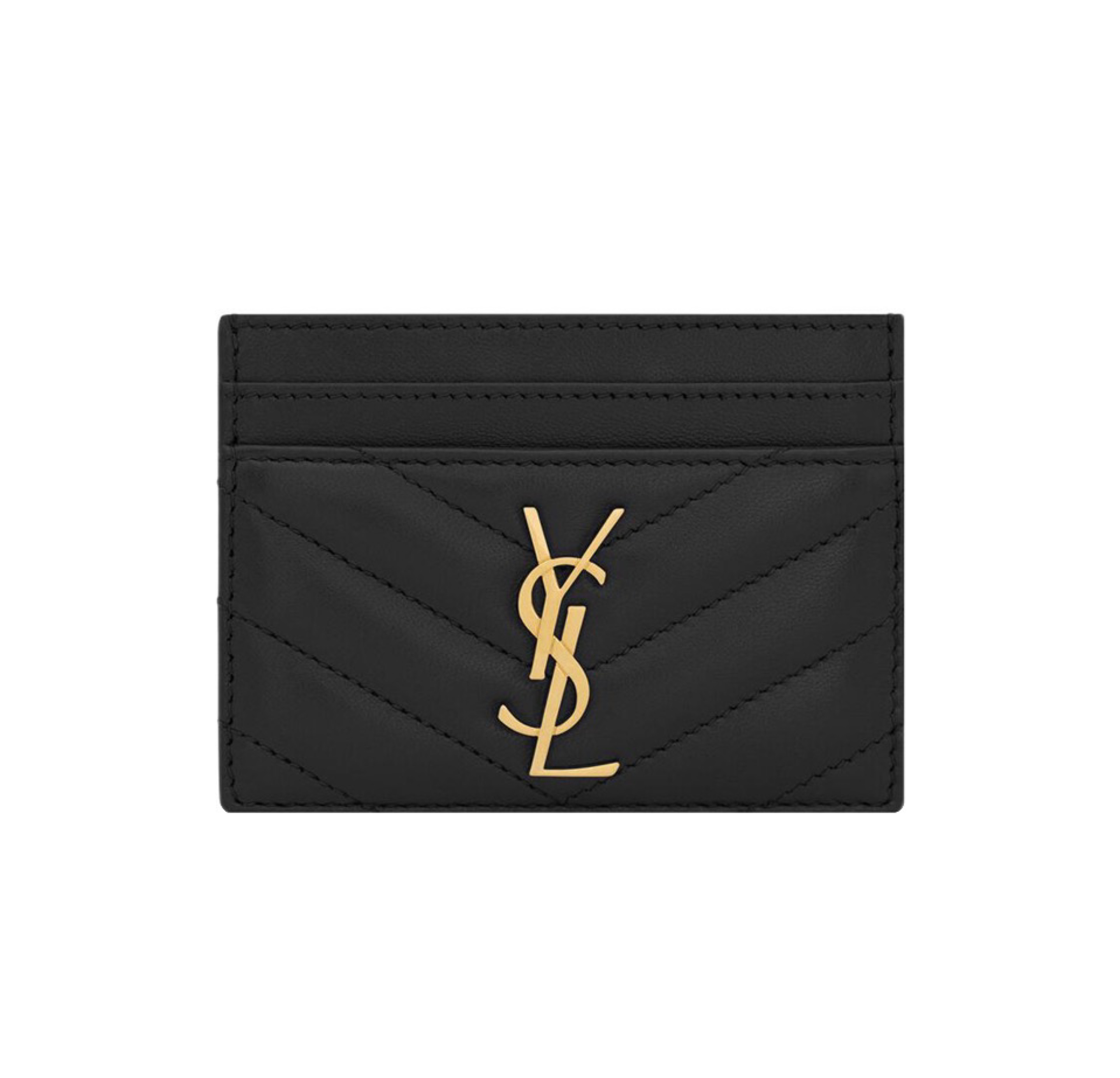 Saint Laurent Chevron Quilted Envelope Card Holder or Caviar Card Case - KAIROO