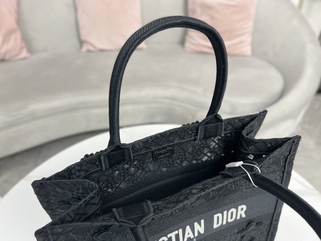 Dior Medium Macrame Cannage Tote Lace-effect Embroidered Bag/ 15A - KAIROO