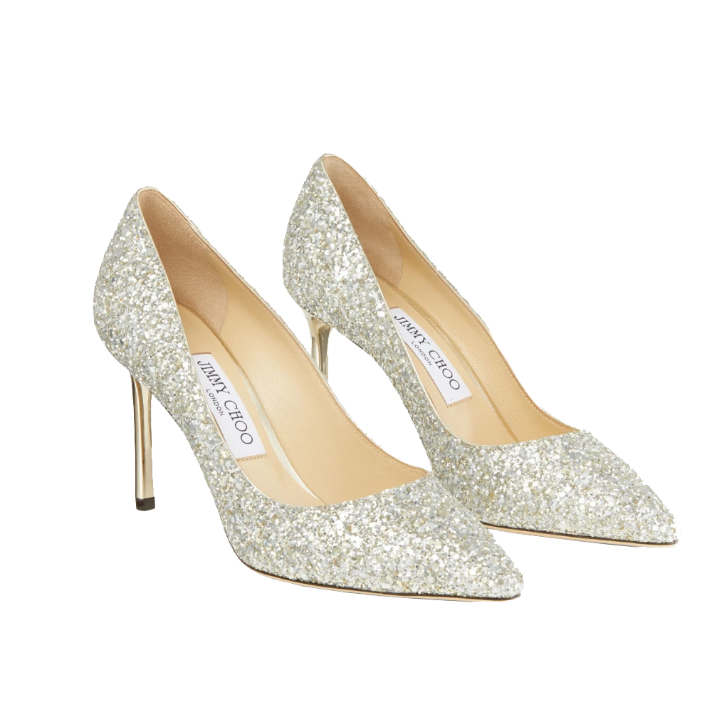 Jimmy Choo Romy Glitter Flats Heels - KAIROO