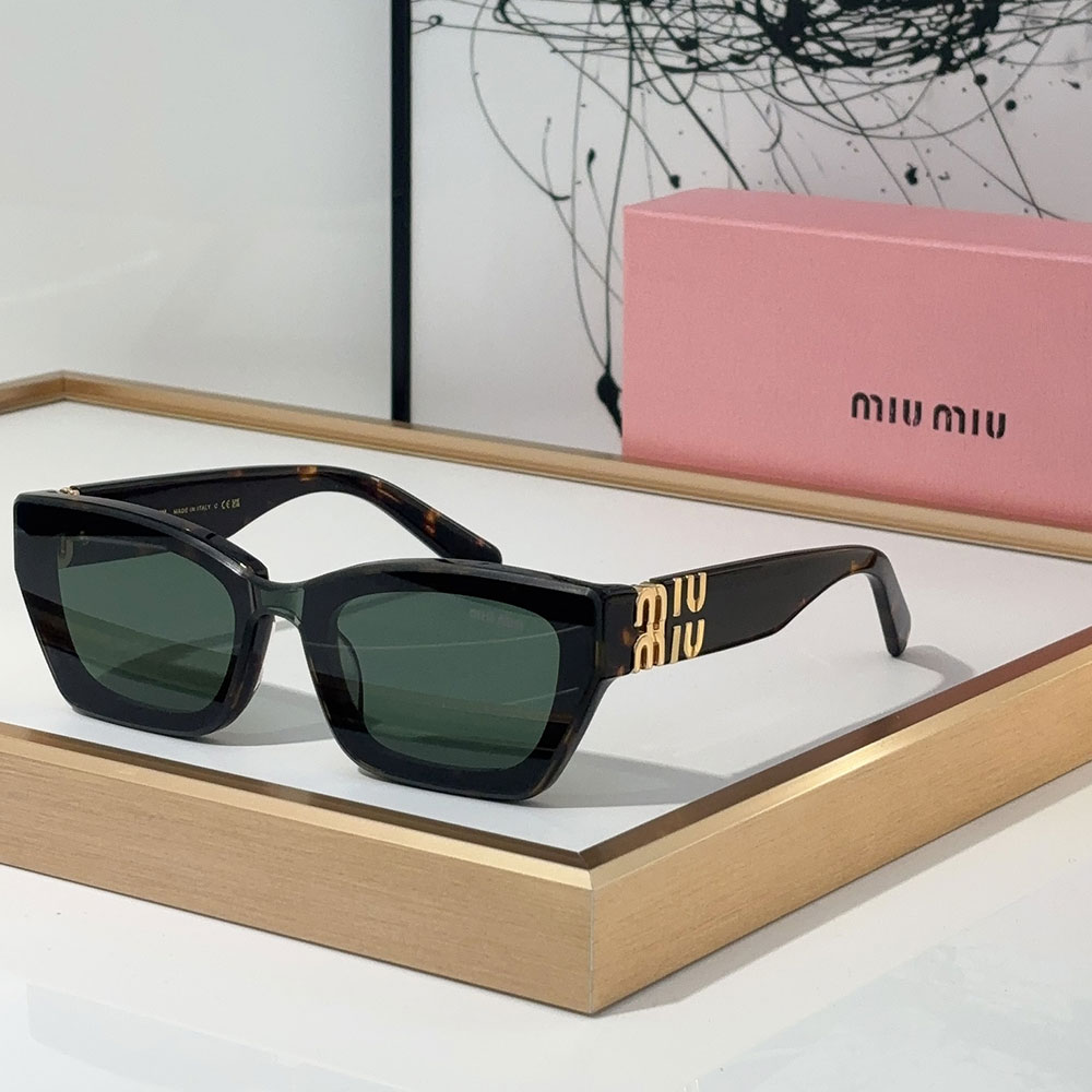 Miu Miu Thick Frame Cat Eye Hollow Logo Temple Sunglasses Top quality - KAIROO