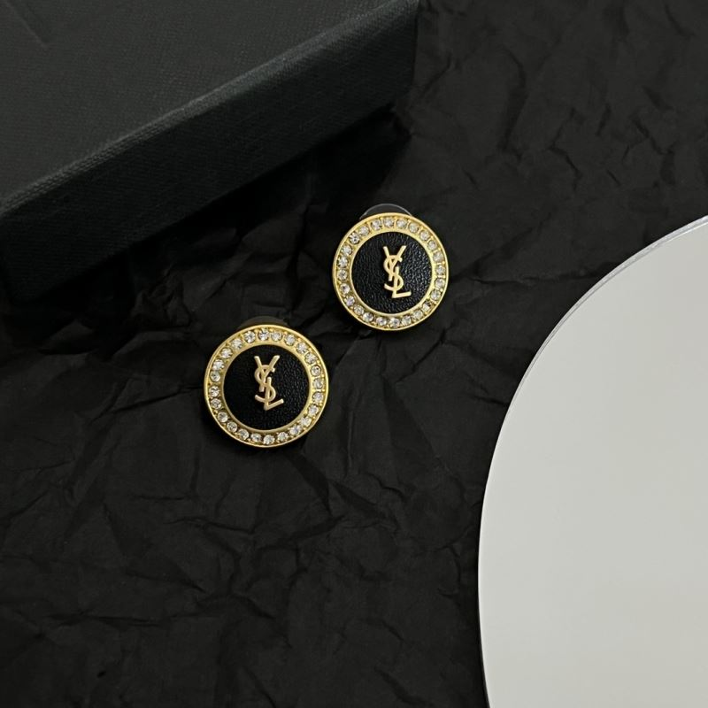 Saint Laurent YSL Diamond-Encrusted Earrings - KAIROO