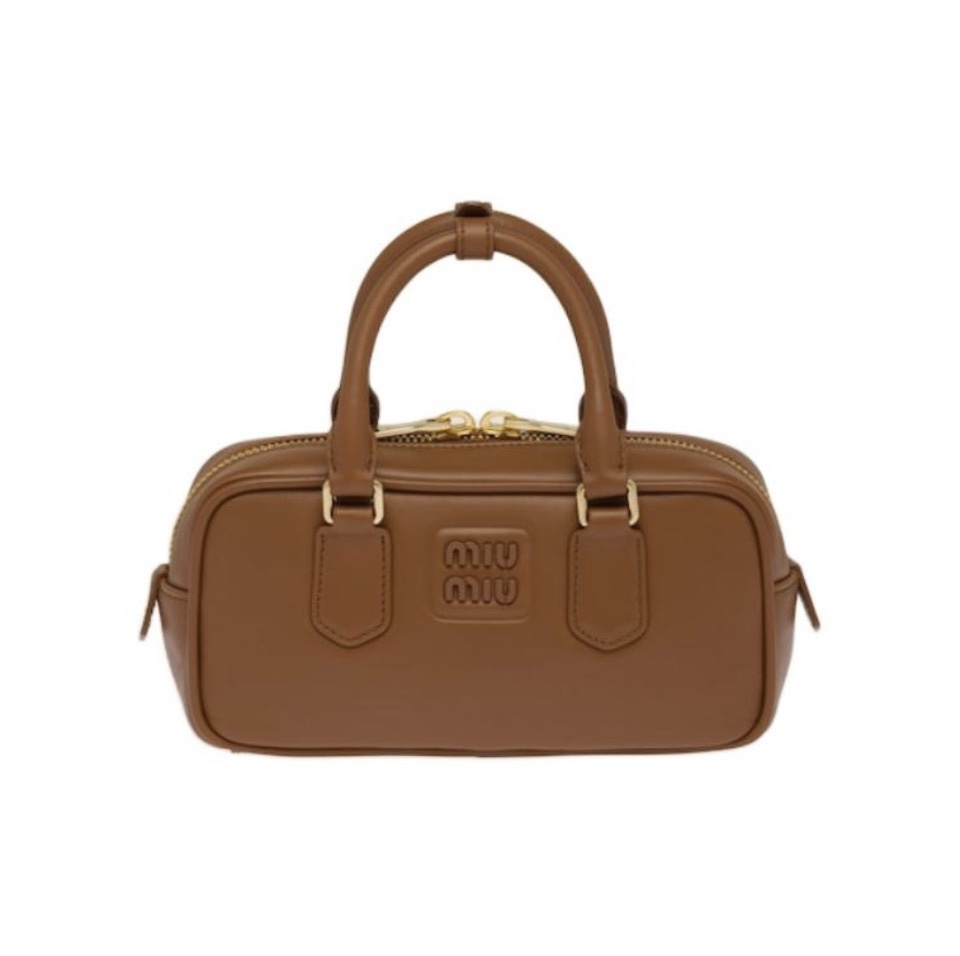 Miu Miu Arcadie Leather Mini Top-Handle Boston Bag - KAIROO
