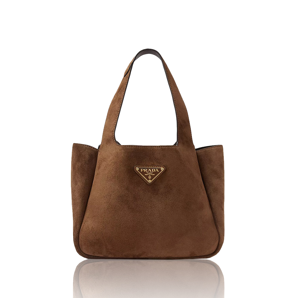 Prada Suede Leather Small Square Top Handle Tote Bag - KAIROO