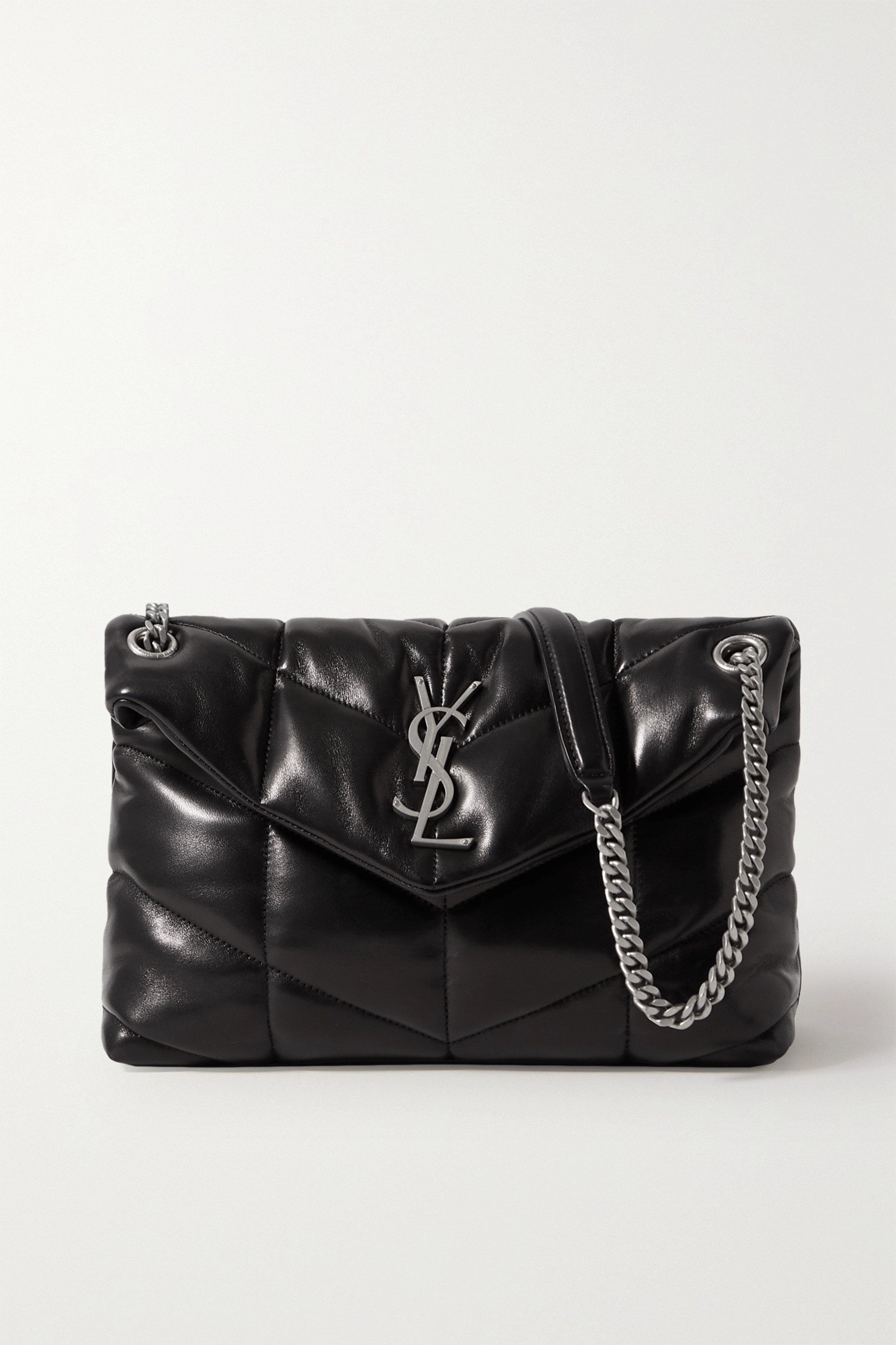 Saint Laurent Loulou Puffer small quilted leather shoulder bag black - KAIROO