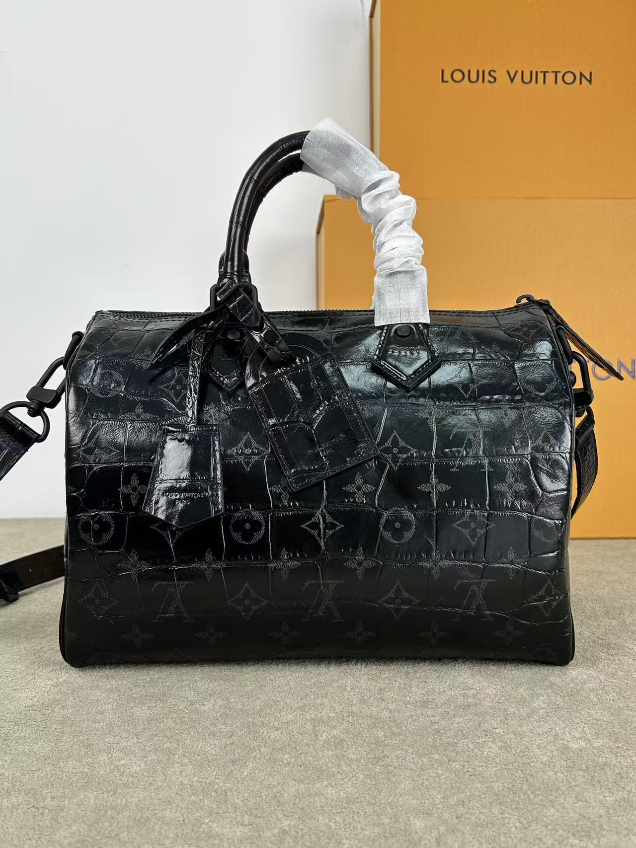 Louis Vuitton LV  Speedy Bandoulière 30 (Crocodilien Mat Black) （15A Master Version） - KAIROO