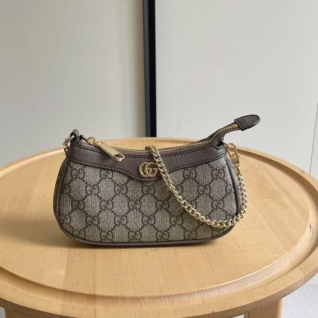 Gucci Ophidia Mini GG Monogram Canvas Baguette Chain Shoulder bag - KAIROO