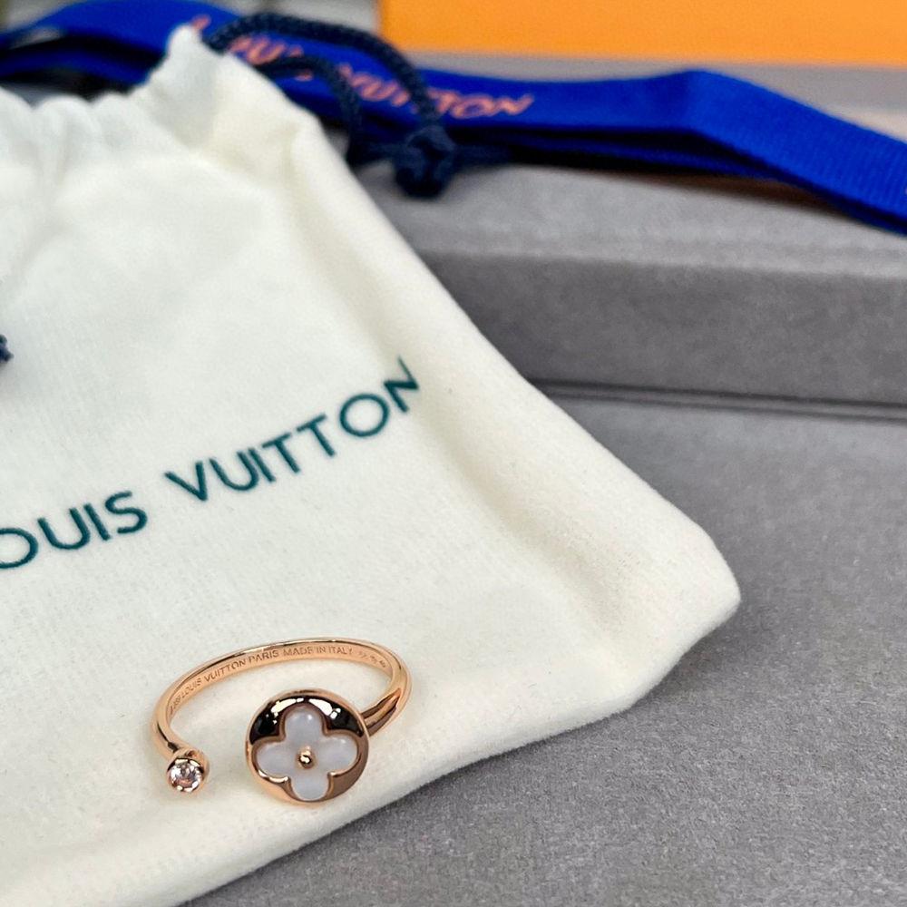 Louis Vuitton LV  Color Blossom Open Ring with Mother-of-Pearl & Diamond - KAIROO