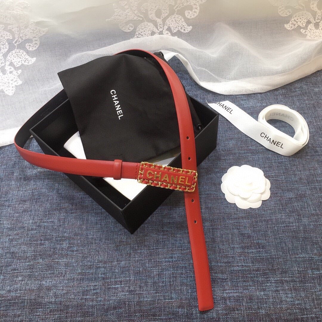 Chanel Belt With Chanel Signature Orange with Gold-Toned Hardware Women Belt 30MM - KAIROO