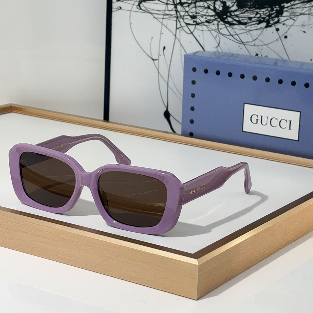 Gucci Wide Rectangular Temple Logo Fashion Sunglasses Top quality - KAIROO