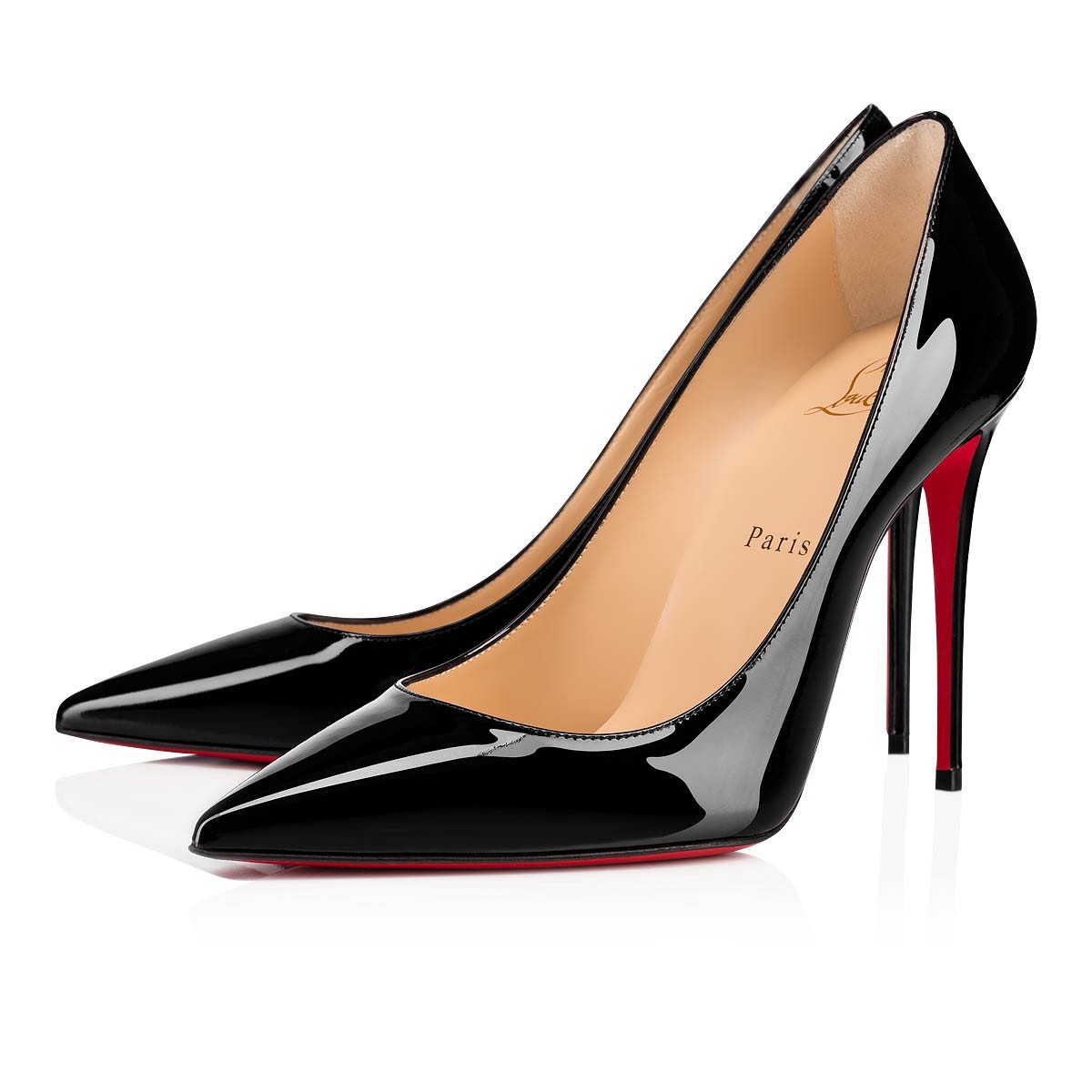 Christian Louboutin Kate Patent Leather Red Sole Stiletto Heels - KAIROO