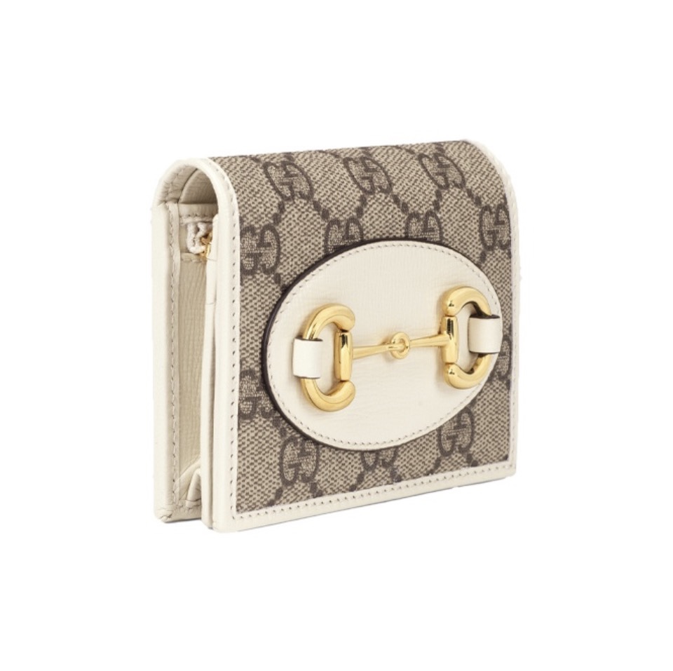 GUCCI GG Canvas Horsebit 1955 Monogram Compact Bi-fold Short Wallet - KAIROO