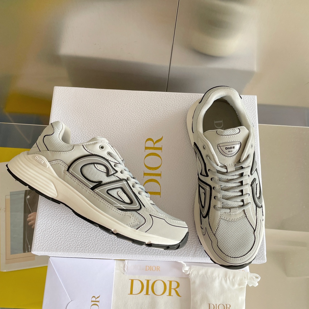 DioDior B30 Reflective CD Logo Mesh Dad Sneaker/Grey  (High Quality Version) - KAIROO