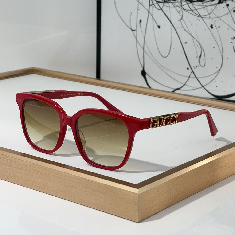 Gucci Metal Letter Logo Square Acetate Fashion Sunglasses Top quality - KAIROO