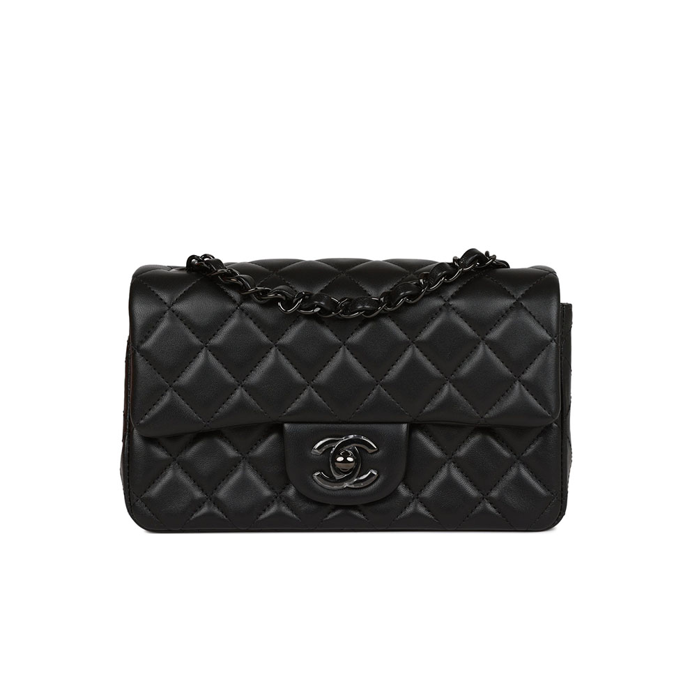 Chanel Black Lambskin Quilted So Black Hardware Flap Bag - KAIROO
