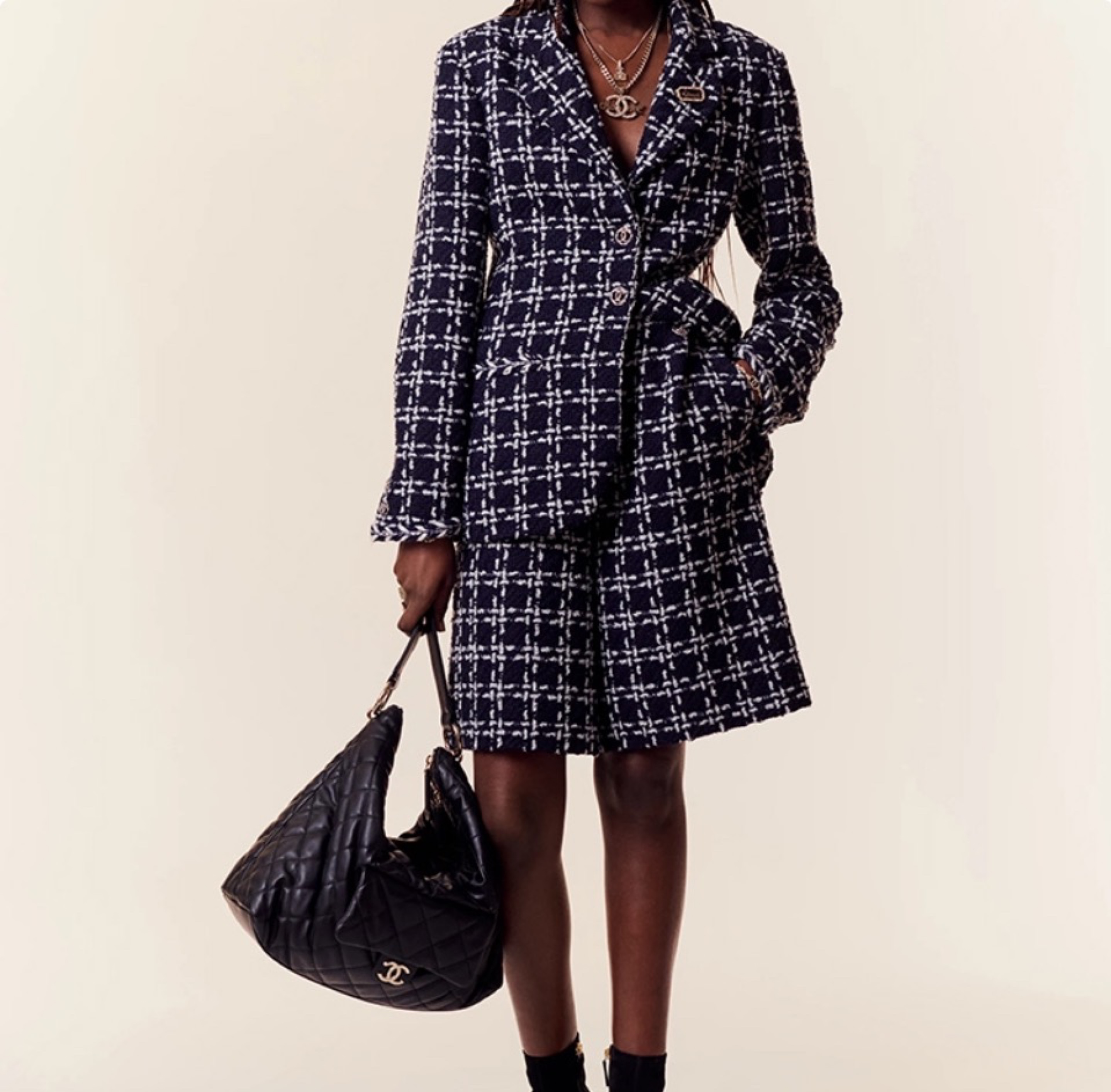 Chanel Black Hobo Diamond Quilting Leather Front Pocket Convertible Strap Bag/10A - KAIROO