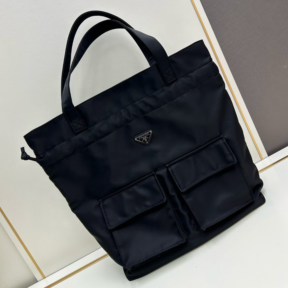 Prada Re-Nylon Fabric Double Front Pocket Tote Handbag - KAIROO