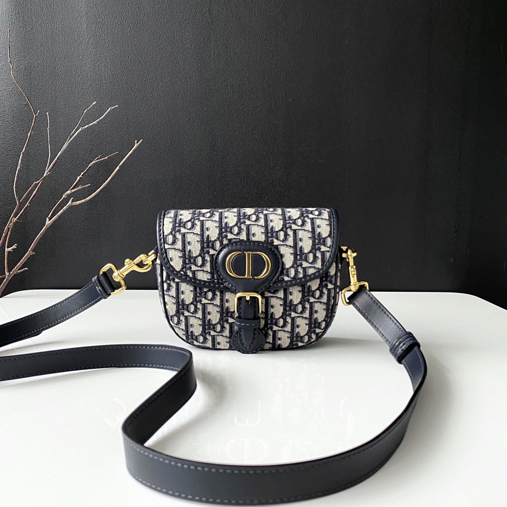 Dior Bobby Oblique Jacquard Rounded Half-moon Flap CD Link Canvas Bag - KAIROO