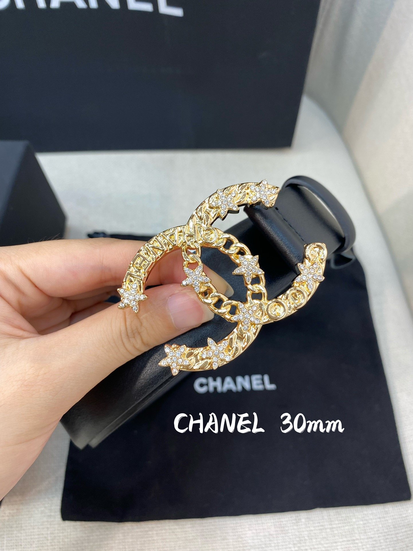 Chanel Belt With Double C Buckle Black Women Belt 30MM - KAIROO