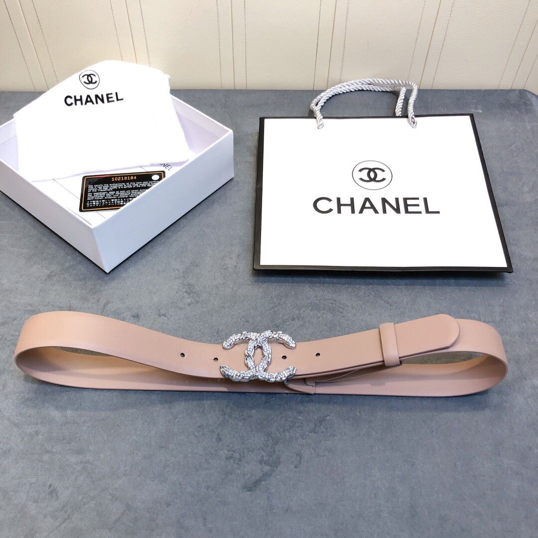 Chanel Belt With Double C Buckle Beige Women Belt 30MM - KAIROO