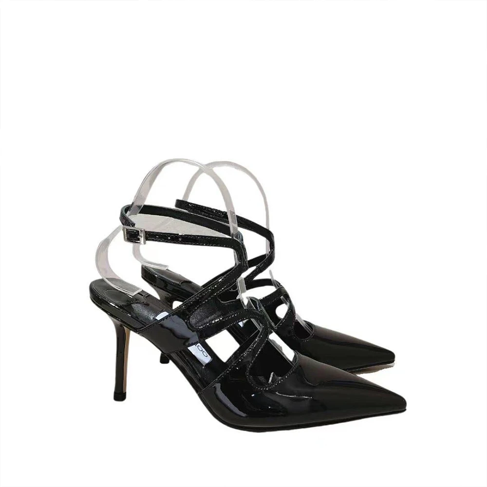 Jimmy Choo Rosalia 85 Black Patent Leather Pumps - KAIROO