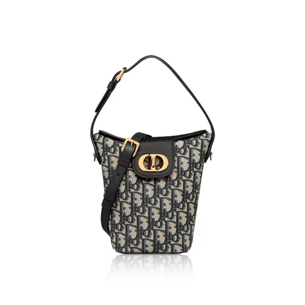 Dior Amber Oblique Jacquard CD Buckle Mini Flap Bucket Bag - KAIROO