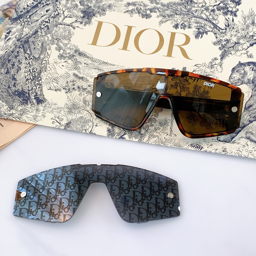 Dior Xtrem MU Shield Sunglasses with CD Rivets Oblique Mirror Lens Top quality - KAIROO