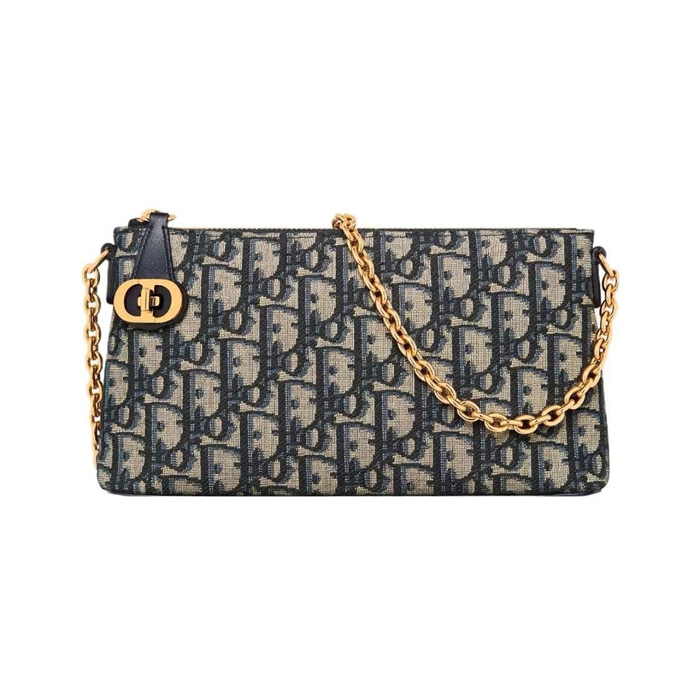 Dior 30 Montaigne Oblique Jacquard Zip Chain Wallet Bag - KAIROO