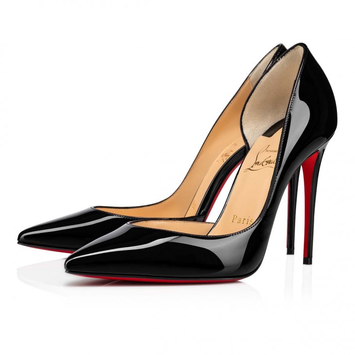 Christian Louboutin Iriza Patent Leather D'Orsay Red Sole Stiletto Heels - KAIROO