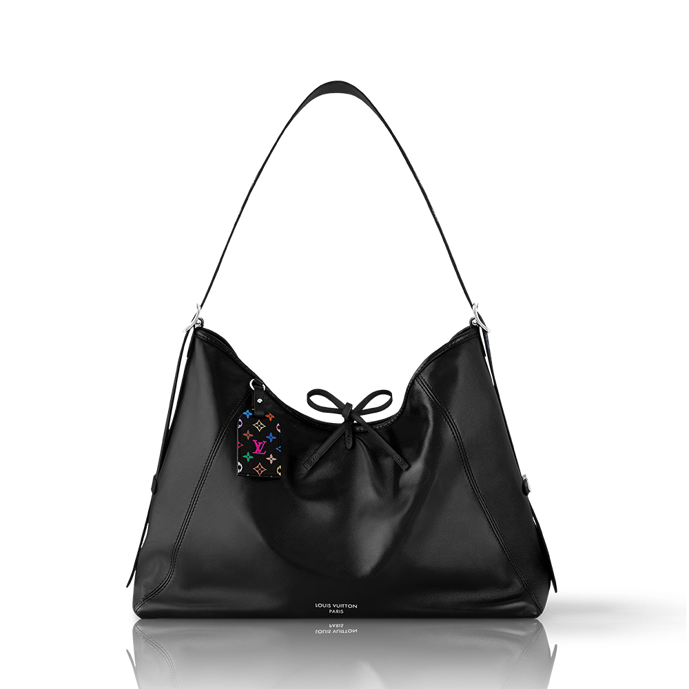 Louis Vuitton LV  Black Leather Takashi Murakami Tote Bag - KAIROO