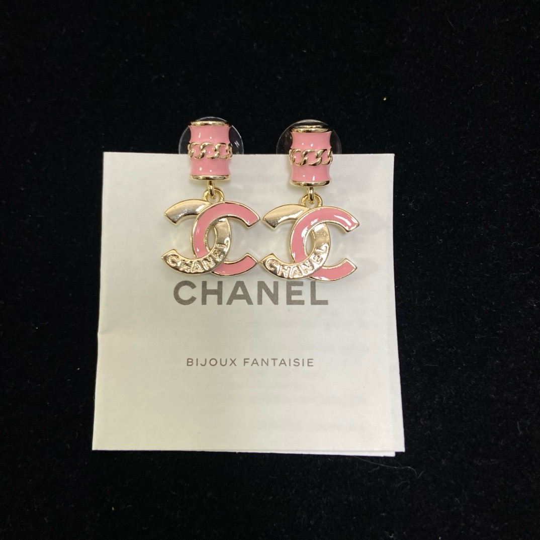 Chanel CC Enamel Drop Earrings - KAIROO
