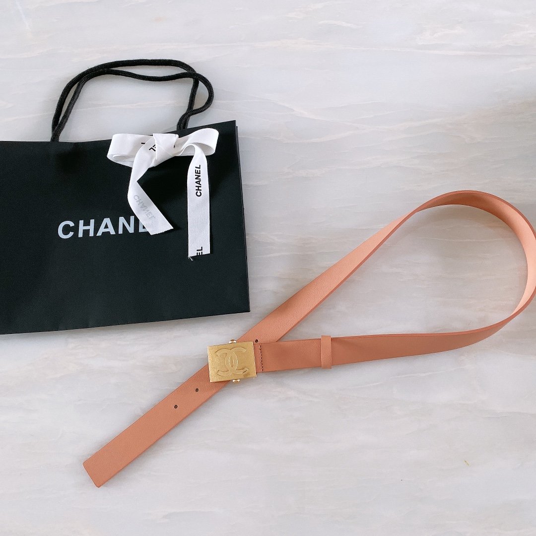 Chanel Belt With Ribbon Buckle Dust Pink Women Belt 30MM - KAIROO