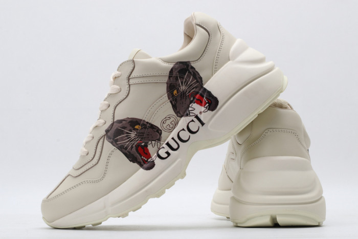 GUCCI Rhyton Leather Sneaker With Vintage Black Panther Graphic - KAIROO