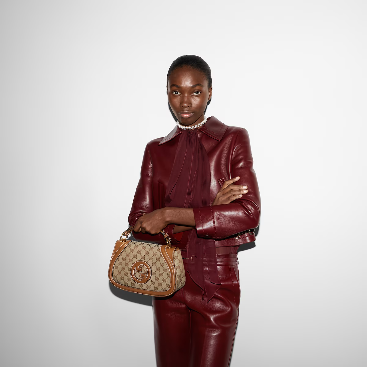 GUCCI GG Canvas & Leather Blondie Archival Top Handle Bag Small Classic - KAIROO