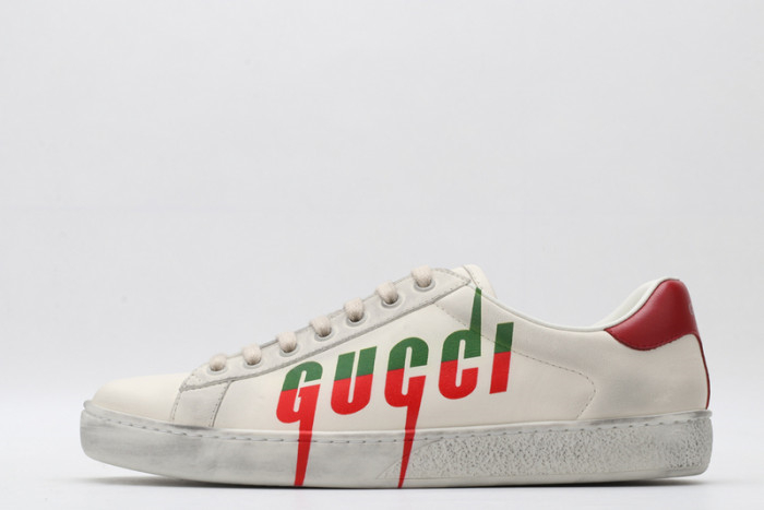 Gucci Ace Color Block Logo Print Distressed Casual Sneakers - KAIROO