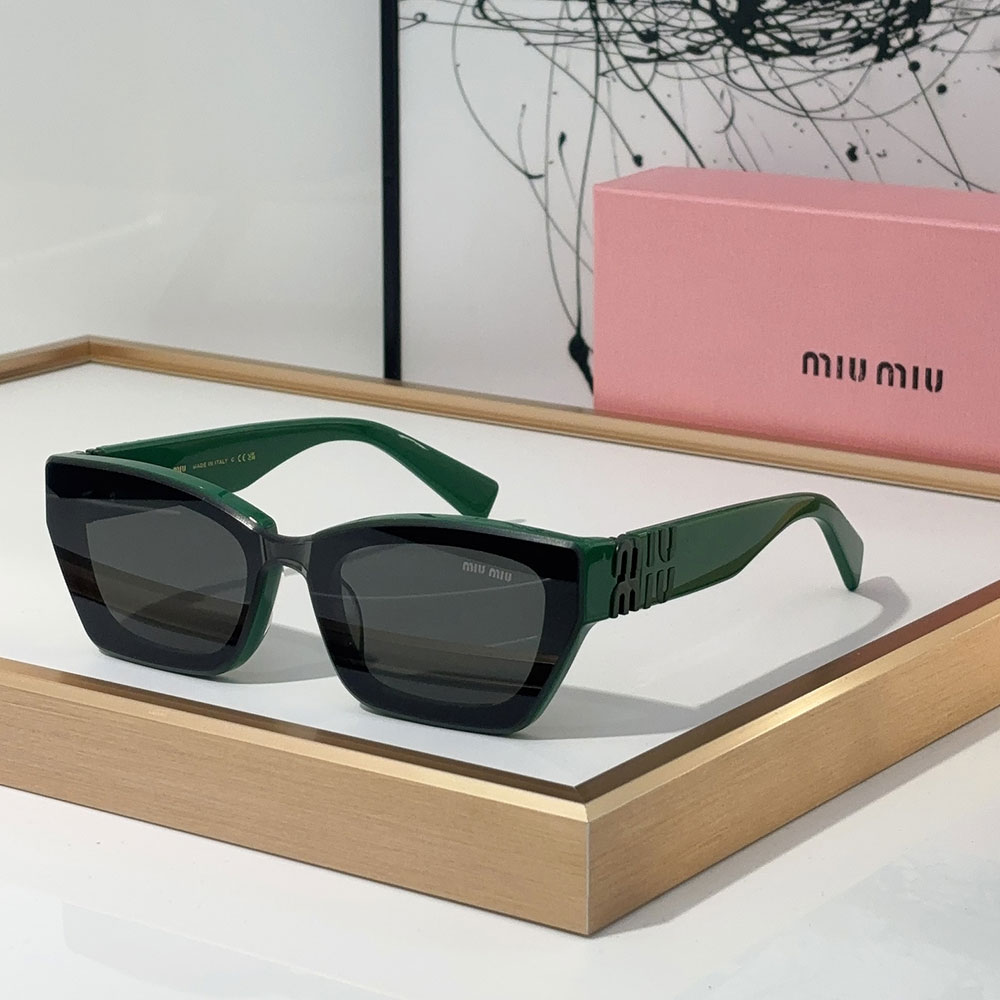 Miu Miu Thick Frame Cat Eye Hollow Logo Temple Sunglasses Top quality - KAIROO