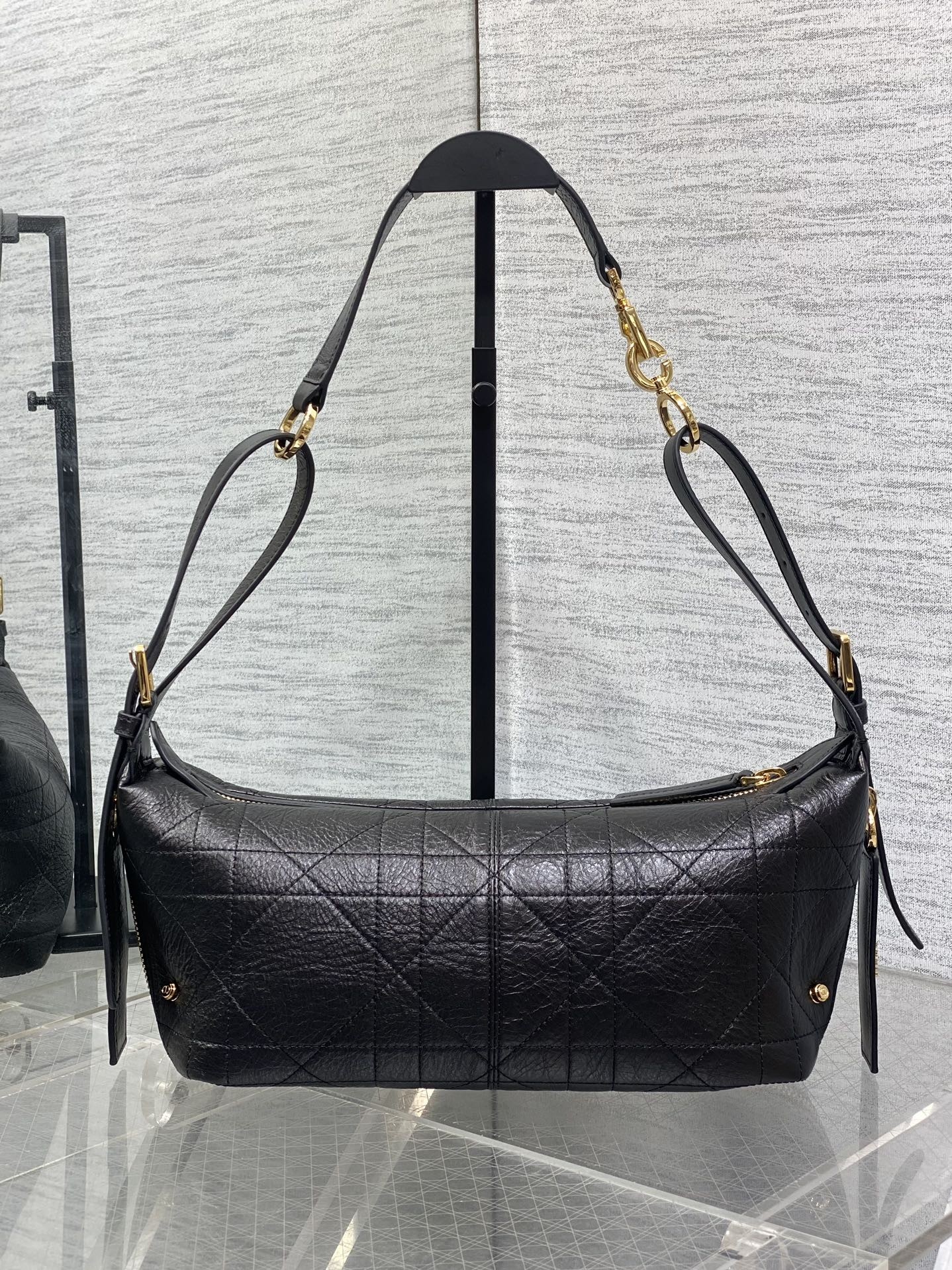 Dior Macrocannage Curved Cigale Lambskin Hobo Shoulder Bag Top Version - KAIROO