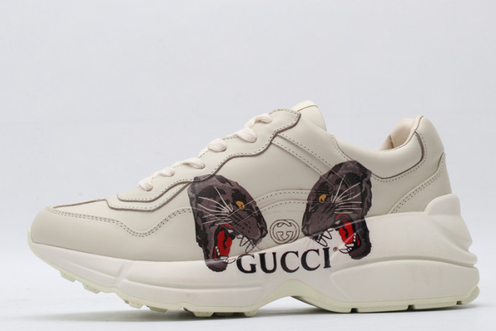 GUCCI Rhyton Leather Sneaker With Vintage Black Panther Graphic - KAIROO