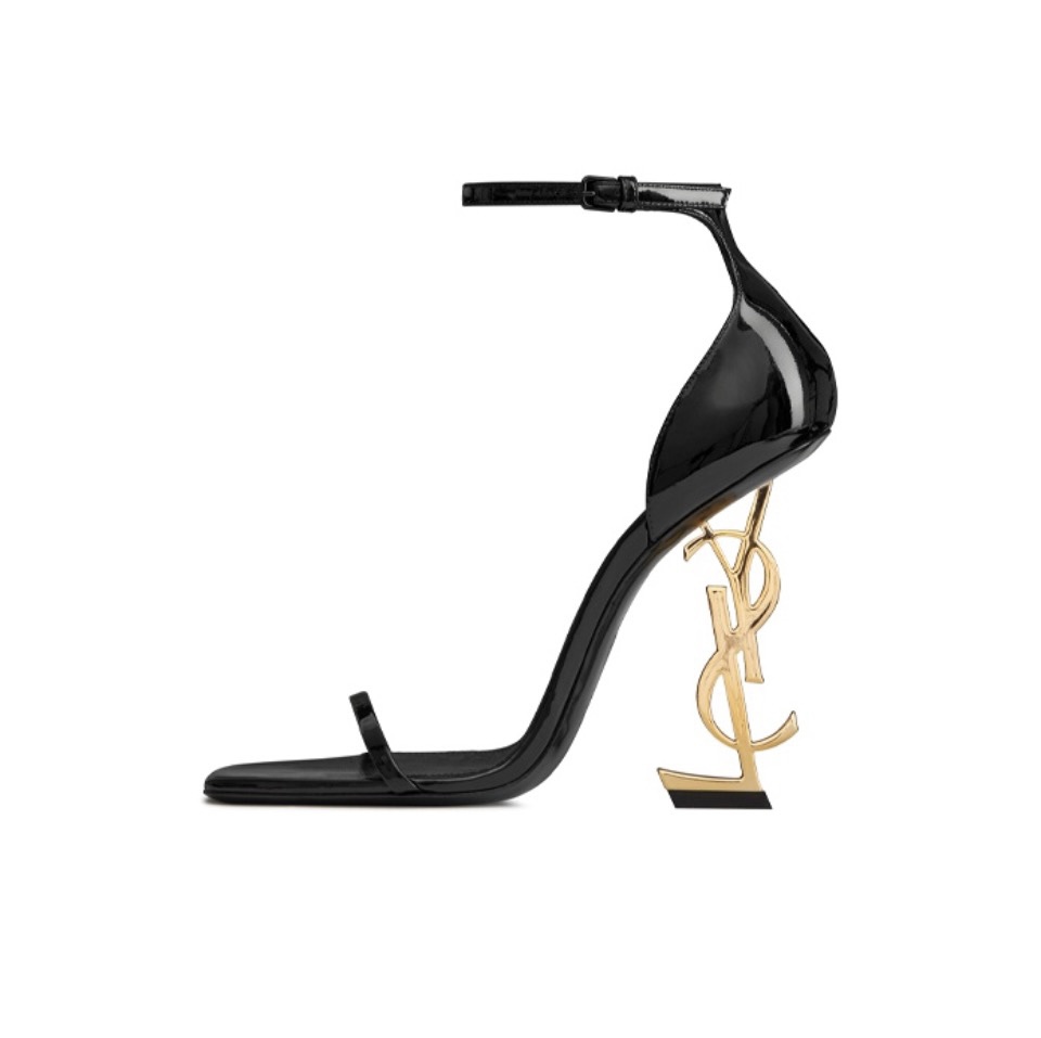 Saint Laurent YSL Logo Heel Sandals - KAIROO