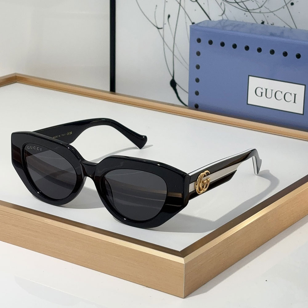 Gucci  The legs are Decorated With the Signature Double G  Geometric Cat-Eye sunglasses Top quality - KAIROO