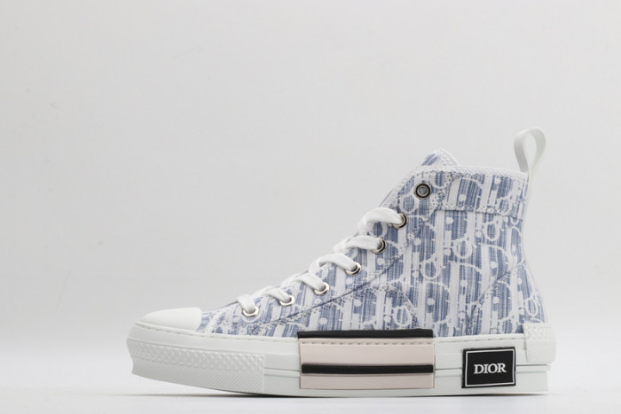 Dior B23 Light Blue Monogram Transparent Layered High-Top Sneakers - KAIROO