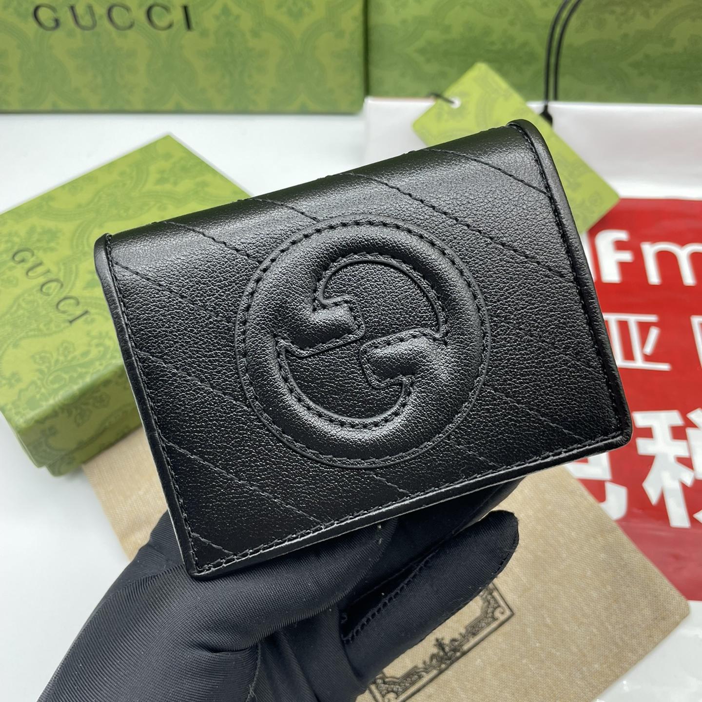 GUCCI Blondie Leather Interlocking G Bi-fold  Compact Wallet - KAIROO